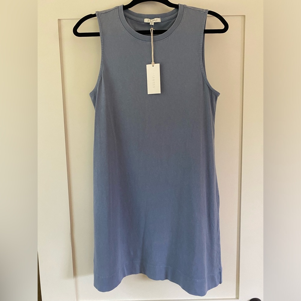 NWT Z Supply blue gray knit round neck dress Small